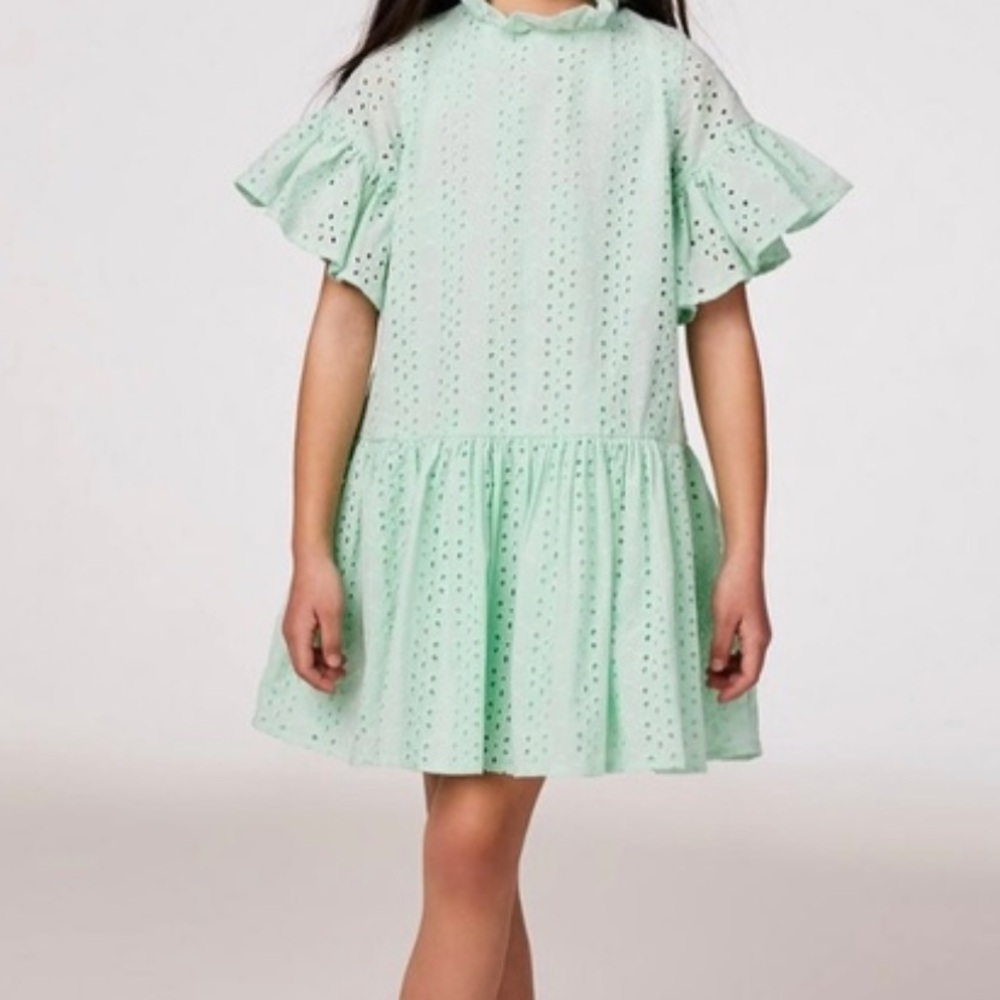 Janie and Jack Mint Green Eyelet Kids Top